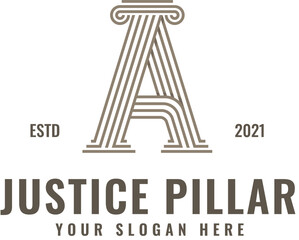 A Justice Pillar Logo