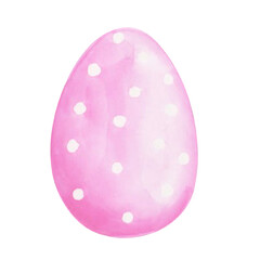 Watercolor drawing of a cute Easter egg in pastel colors on a white background. For designing postcards and invitations for holidays.