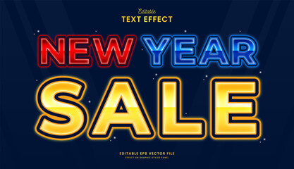 decorative new year sale editable text effect vector design