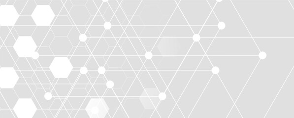 Geometric hexagon abstract background with simple polygonal elements. Medical, business, technology or science design. Handmade vector.