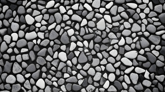 Black and white stone wall texture,Terrazzo Floor Background. generative AI.