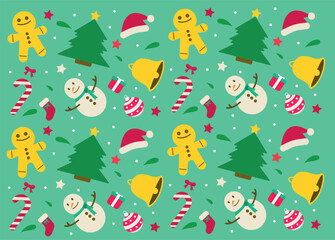 Merry christmas vector illustration. New year, merry christmas icon set, christmas pattern