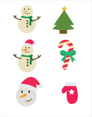 Merry christmas vector illustration. New year, merry christmas icon set, christmas pattern