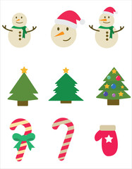 Merry christmas vector illustration. New year, merry christmas icon set, christmas pattern