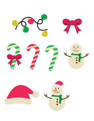 Merry christmas vector illustration. New year, merry christmas icon set, christmas pattern