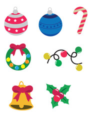 Merry christmas vector illustration. New year, merry christmas icon set, christmas pattern