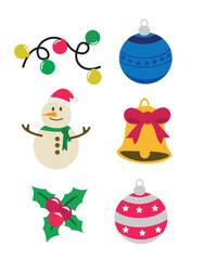 Merry christmas vector illustration. New year, merry christmas icon set, christmas pattern