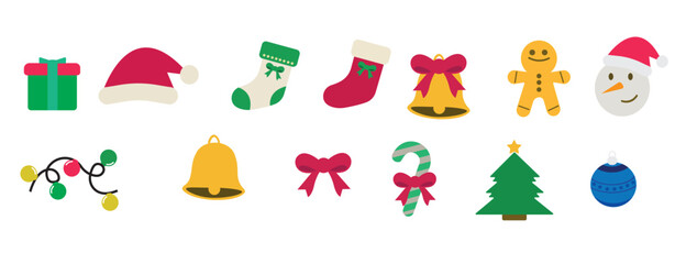 Merry christmas vector illustration. New year, merry christmas icon set, christmas pattern