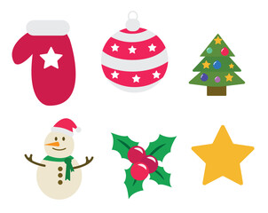 Merry christmas vector illustration. New year, merry christmas icon set, christmas pattern