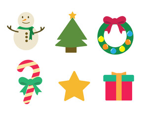Merry christmas vector illustration. New year, merry christmas icon set, christmas pattern