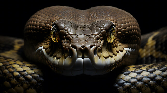 portrait of a python with piercing eyes
