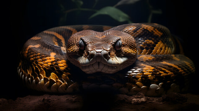 portrait of a python with piercing eyes