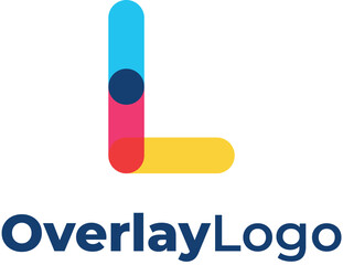 L Colorful Overlay Logo