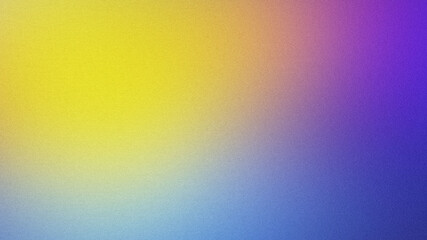 yellow purple blue , spray texture color gradient shine bright light and glow rough abstract retro vibe background template , grainy noise grungy empty space