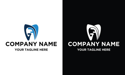 Dentist Logo tooth shape design vector template