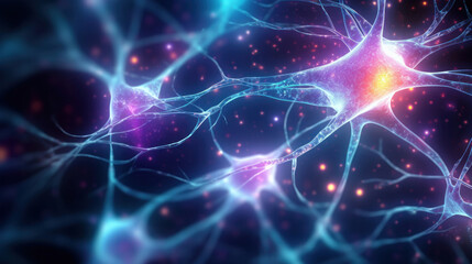 Graphics neuron of human nervous system. - obrazy, fototapety, plakaty