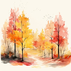 Naklejka na ściany i meble beautiful autumn leaves trees and background HD 8K wallpaper Stock Photographic Image