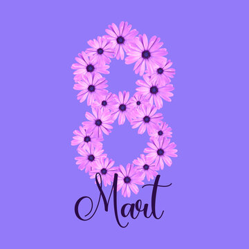 8 Mart Dunya Kadinlar Gunu, AKA March 8 International Women's Day concept banner or background design.
