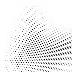 Abstract halftone wave dotted background. Futuristic twisted grunge pattern, dot, circles. Vector modern optical pop art texture for posters, business cards, cover, labels mock-up, stickers layout