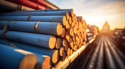 wooden logs pile. wood industry