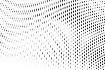 Abstract halftone wave dotted background. Futuristic twisted grunge pattern, dot, circles. Vector modern optical pop art texture for posters, business cards, cover, labels mock-up, stickers layout
