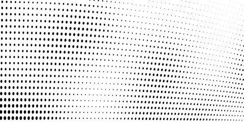 Abstract halftone wave dotted background. Futuristic twisted grunge pattern, dot, circles. Vector modern optical pop art texture for posters, business cards, cover, labels mock-up, stickers layout