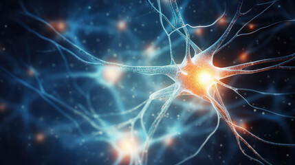 Naklejka na ściany i meble Graphics neuron of human nervous system.