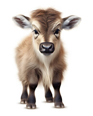 portrait of a cute  baby  gnu calf with piercing eyes