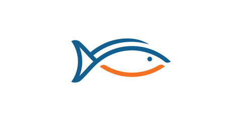 logo design combination of salmon with a smile.