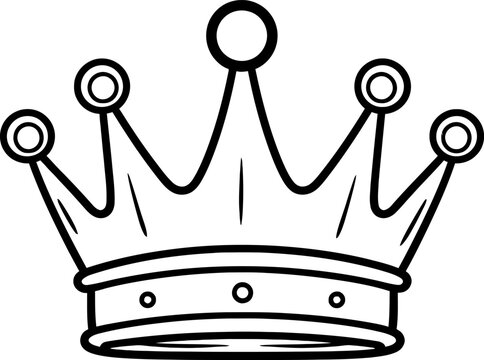 Crown silhouette icon in black color. Vector template.