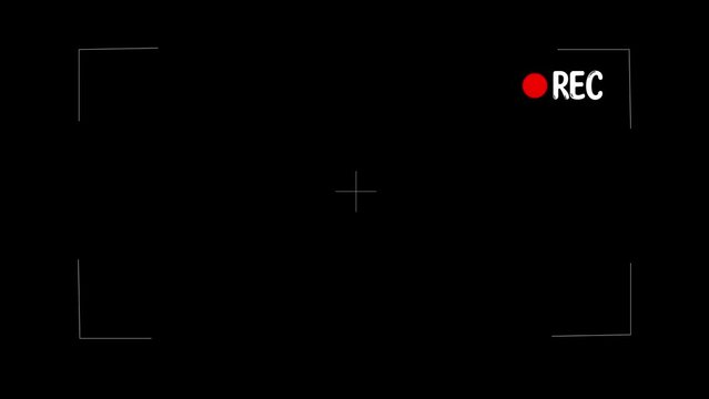 Record Button Element + Alpha, Record symbol animation on black background