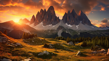 Obraz premium Majestic Peaks at Dawn