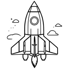 rocket in space vector illustration 