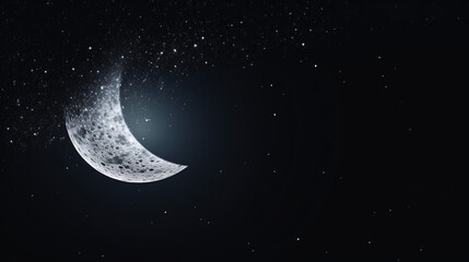 Obraz na płótnie Canvas Mystical Moonlit Night PowerPoint Background Image with Celestial Charm.