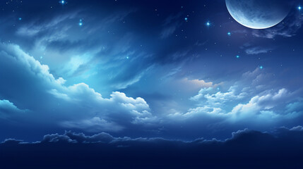 Naklejka na ściany i meble Mystical Moonlit Night PowerPoint Background Image with Celestial Charm.