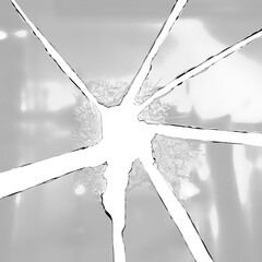 Broken glass texture isolated cracks on a white background. Broken glass png, fragments png. Crack, pieces of glass PNG. Macro camera pieces of glass.