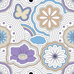 Geometric line art seamless pattern design. Editable and repeating vector illustration file. Can use as print, background, fashion fabric and textile, wallpaper, wrapping paper, etc.