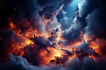 Stunning vibrant space galaxy cloud illuminating night sky, revealing infinite cosmos wonders.
