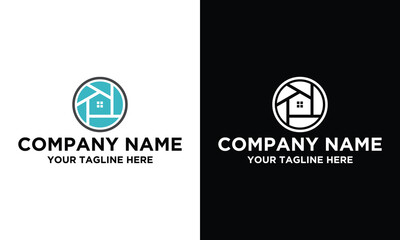 Fototapeta premium Vector logo design, photography icon and home