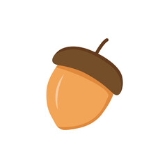 acorn nut vector, flat acorn vector