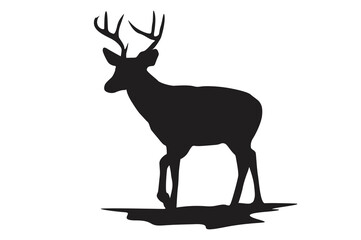 Pose Of Deer Silhouette With Transparent Background