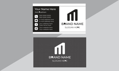 A modern design template of business card set with geometric shapes and also with brand logo.