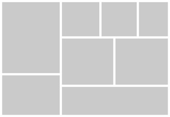 Pictures or photos frame collage and digital photo wall template
