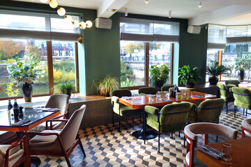 Italian restaurant interior in modern style