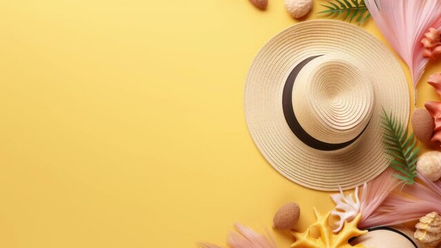 Summer background with sea shell and starfish.