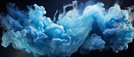 Illustration of blue smoke and clouds - obrazy, fototapety, plakaty