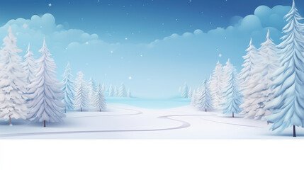 Winter banner background, AI generated Image