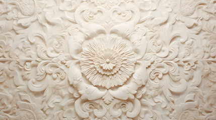 Elegant light cream sandstone background with mandala decorations texture marble. generative AI.