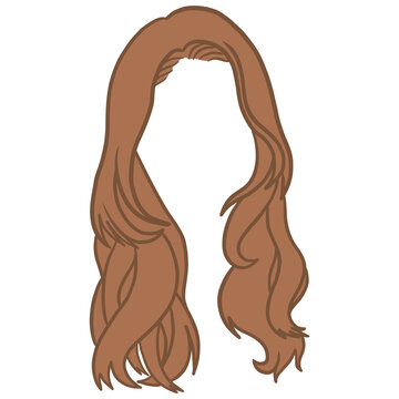 recommend clip art: Brown Wavy Hairstyle