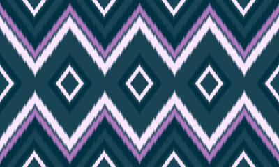 Ikat fabric, silk-cotton, beautifully woven, seamless, American style fabric pattern. Designed for dyeing and weaving threads